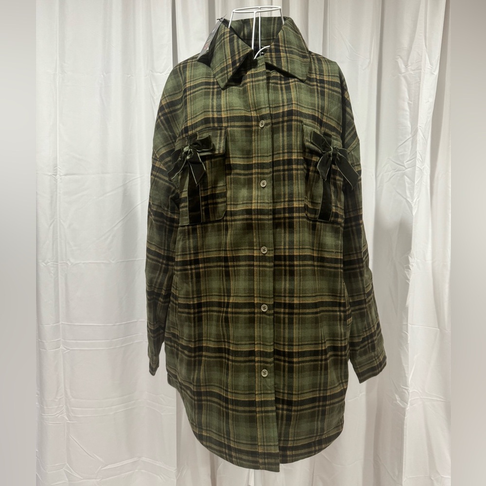 Dolls Kill x dEliA*s olive plaid flannel NWT *host pick*